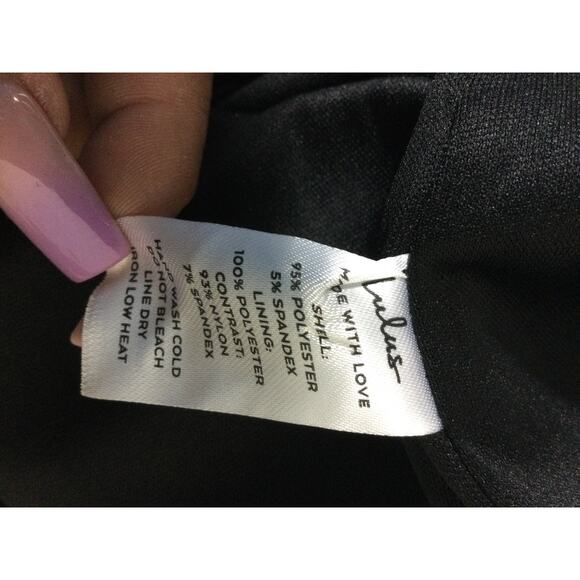 LULU'S SZ L Stunning Essence Black Mesh One-Shoulder Mermaid Maxi Dress B56 - Picture 9 of 9